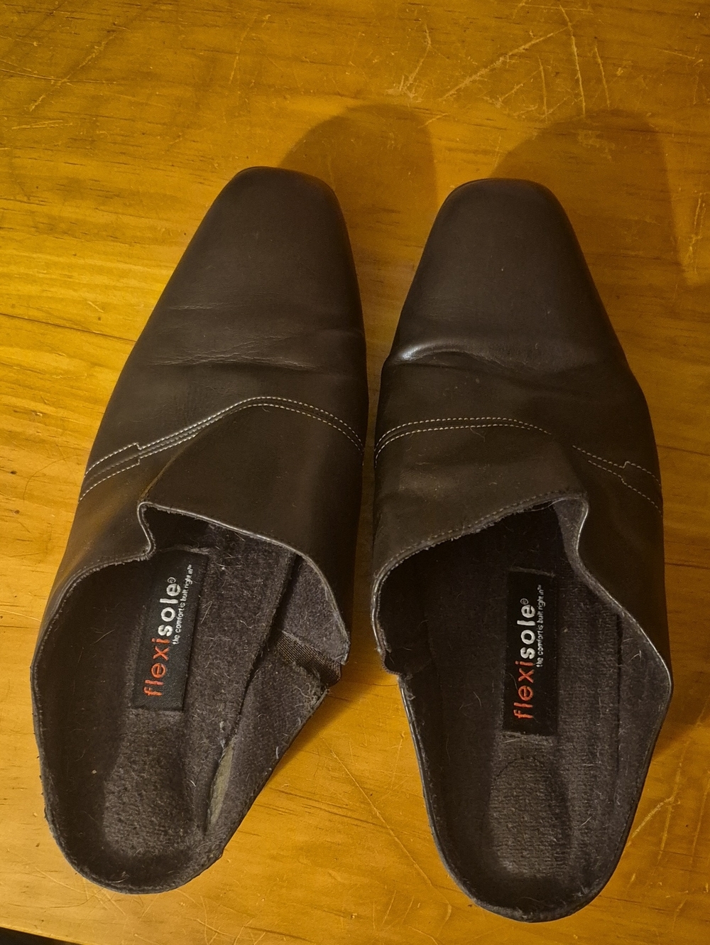 Women's Wide Brown Slip-On Dress Shoes